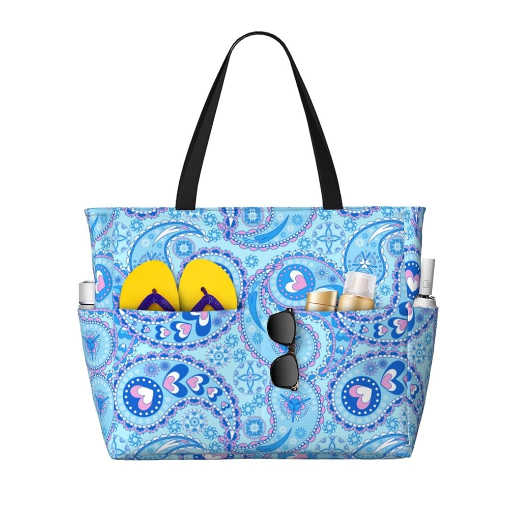 Amazon.com: ZZhua Paisley Heart Beach Bags Waterproof Beach